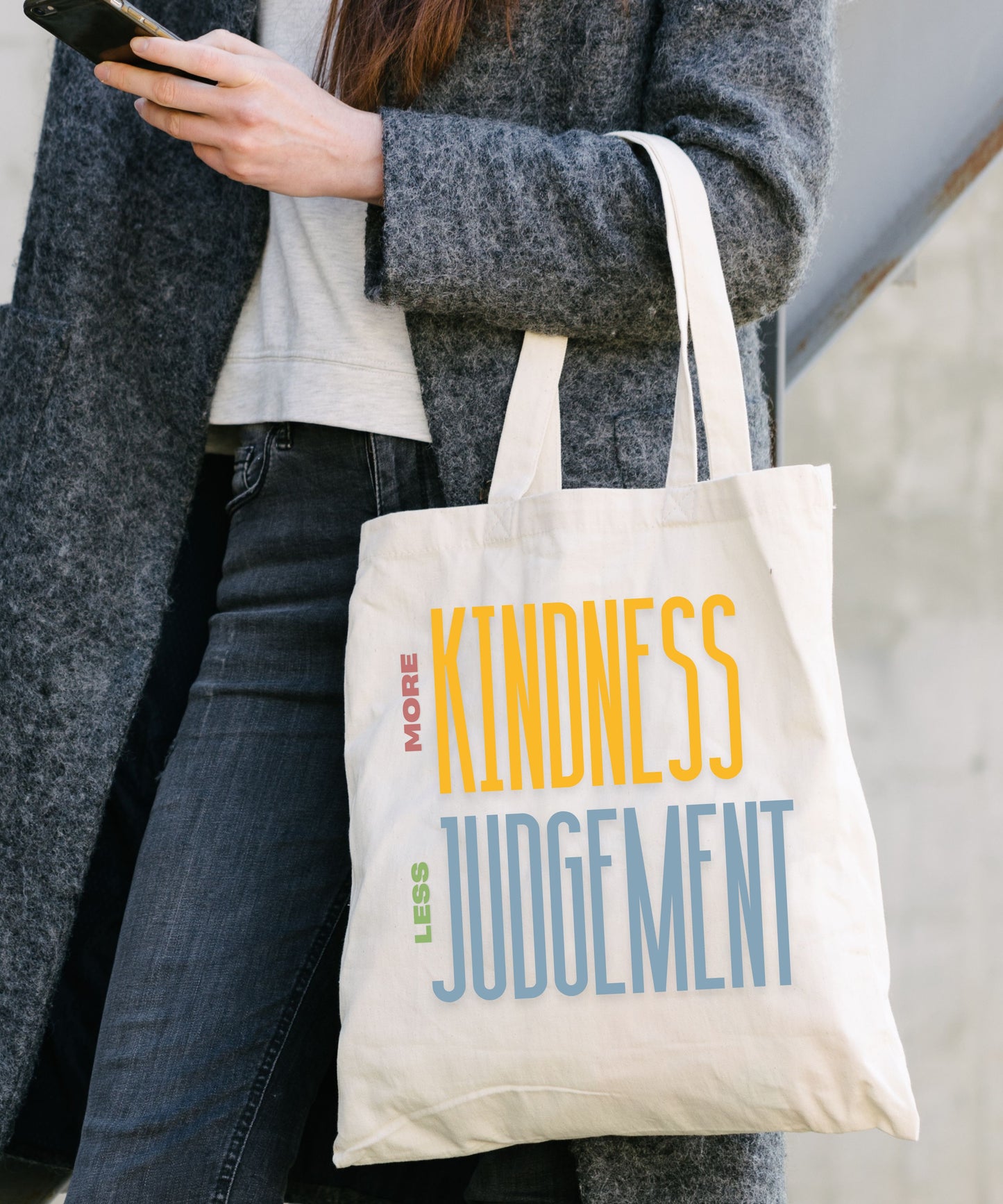 More Kindness Less Judgement Cotton Canvas Tote Bag