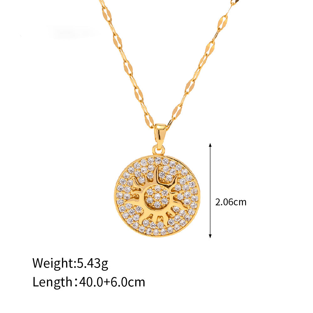 Shine Bright Like The Sun Gold CZ Pendant Necklace