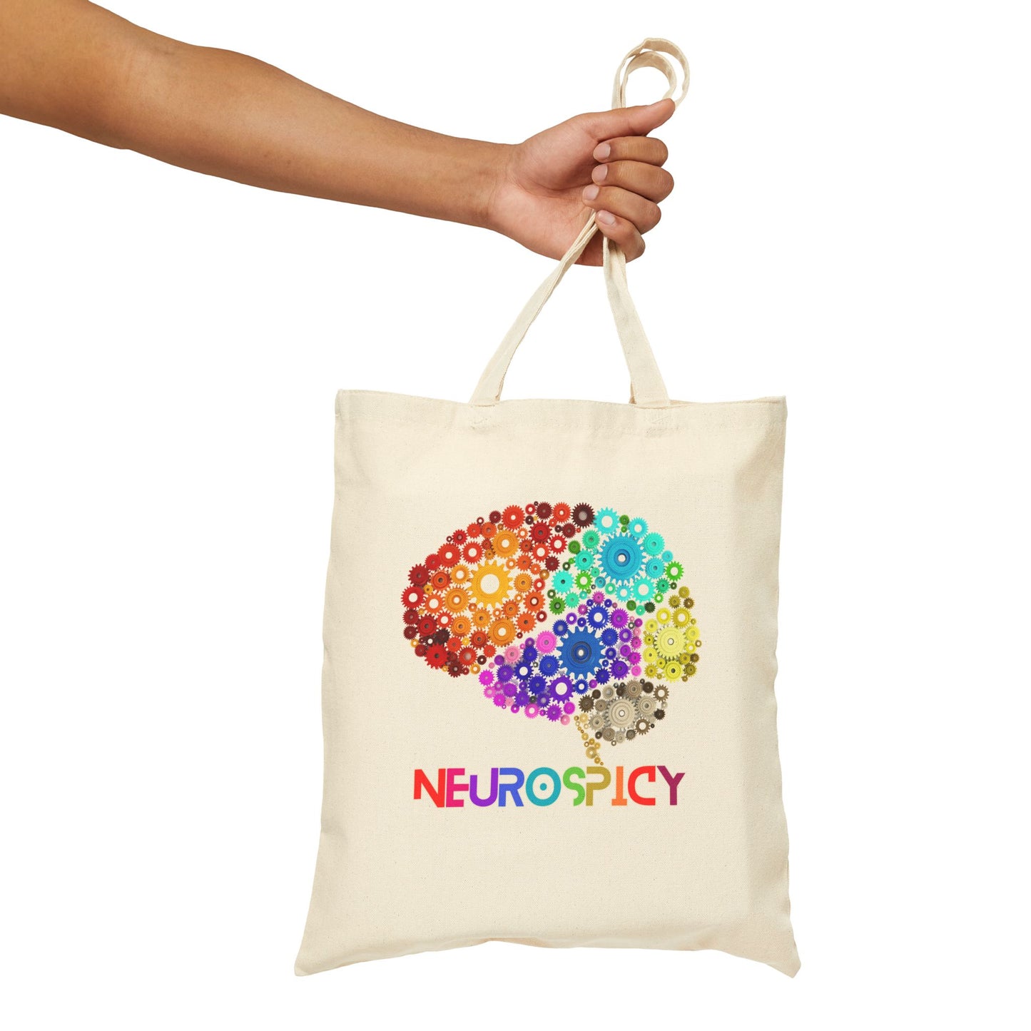 Neurospicy Brain Cotton Canvas Tote Bag