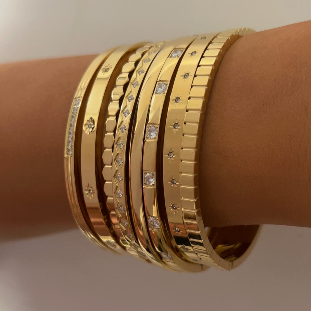 18K Gold-plated Stackable Bangles Each