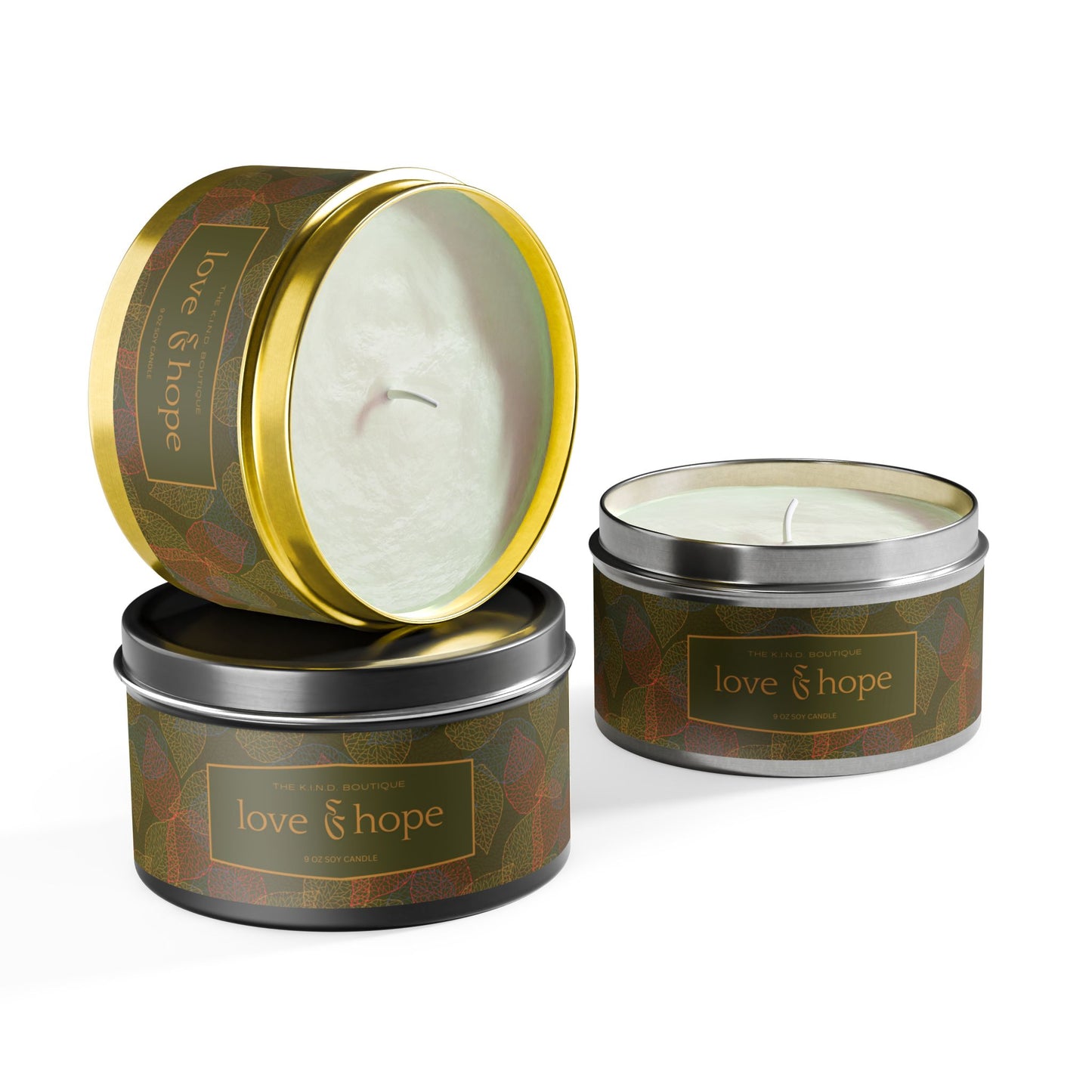 Love & Hope Tin Candles