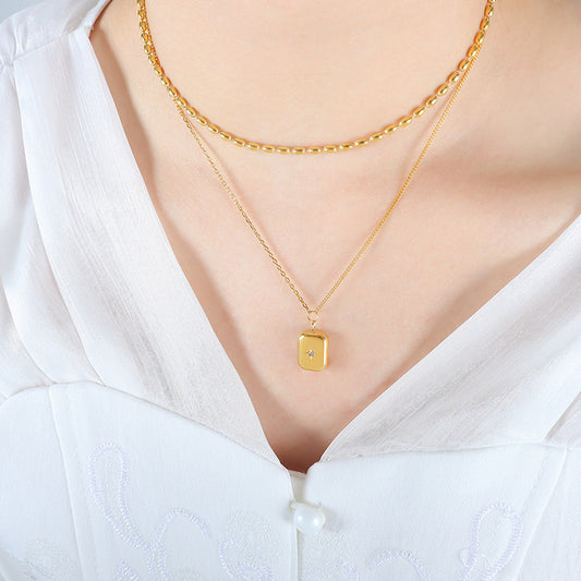 18K Gold-plated Radiant Duet Necklace