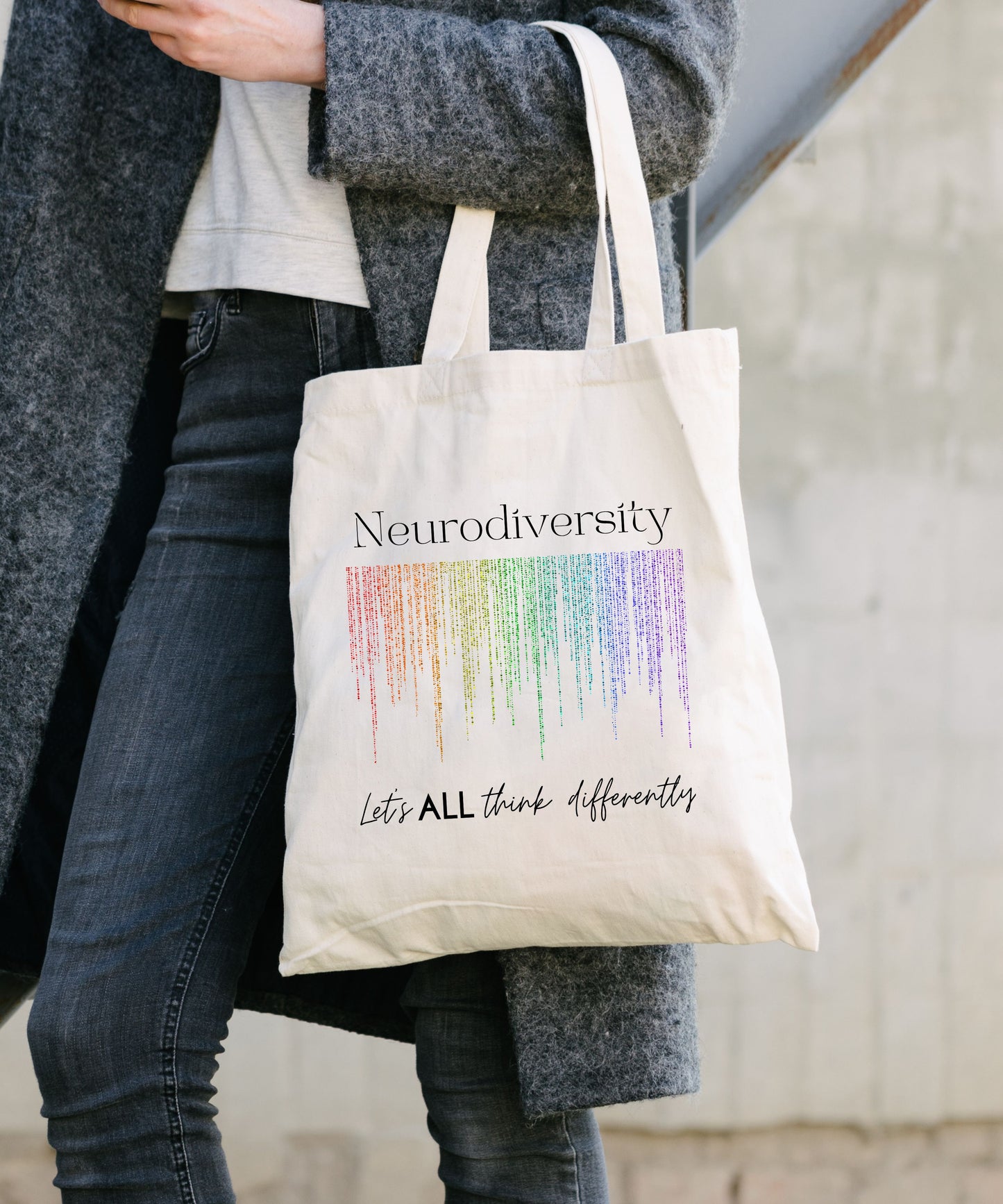 Neurodiversity, Let's All Think Differently1 Cotton Canvas Tote Bag