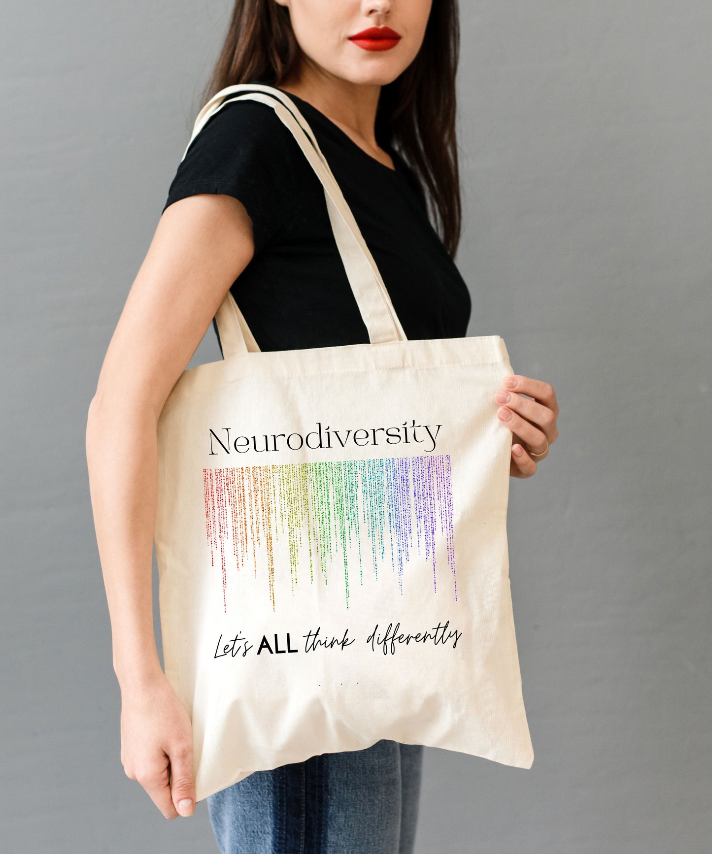 Neurodiversity, Let's All Think Differently1 Cotton Canvas Tote Bag