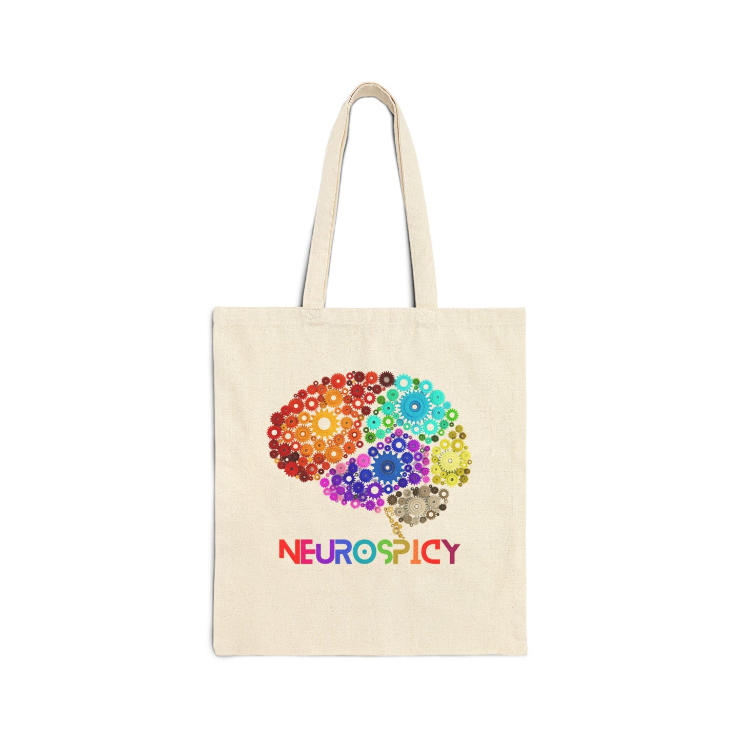 Neurospicy Brain Cotton Canvas Tote Bag