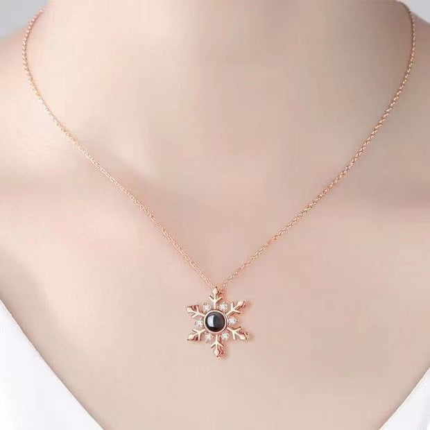 The CZ Snowflake Photo Pendant