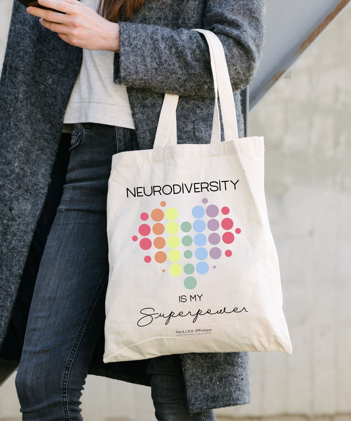 Neurodiversity Is My Superpower Heart Cotton Canvas Tote Bags