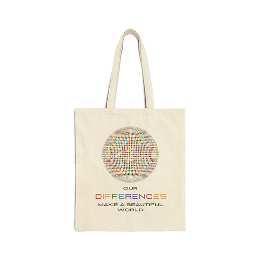 Our Differences Make A Beautiful World Cotton Canvas Tote Bag