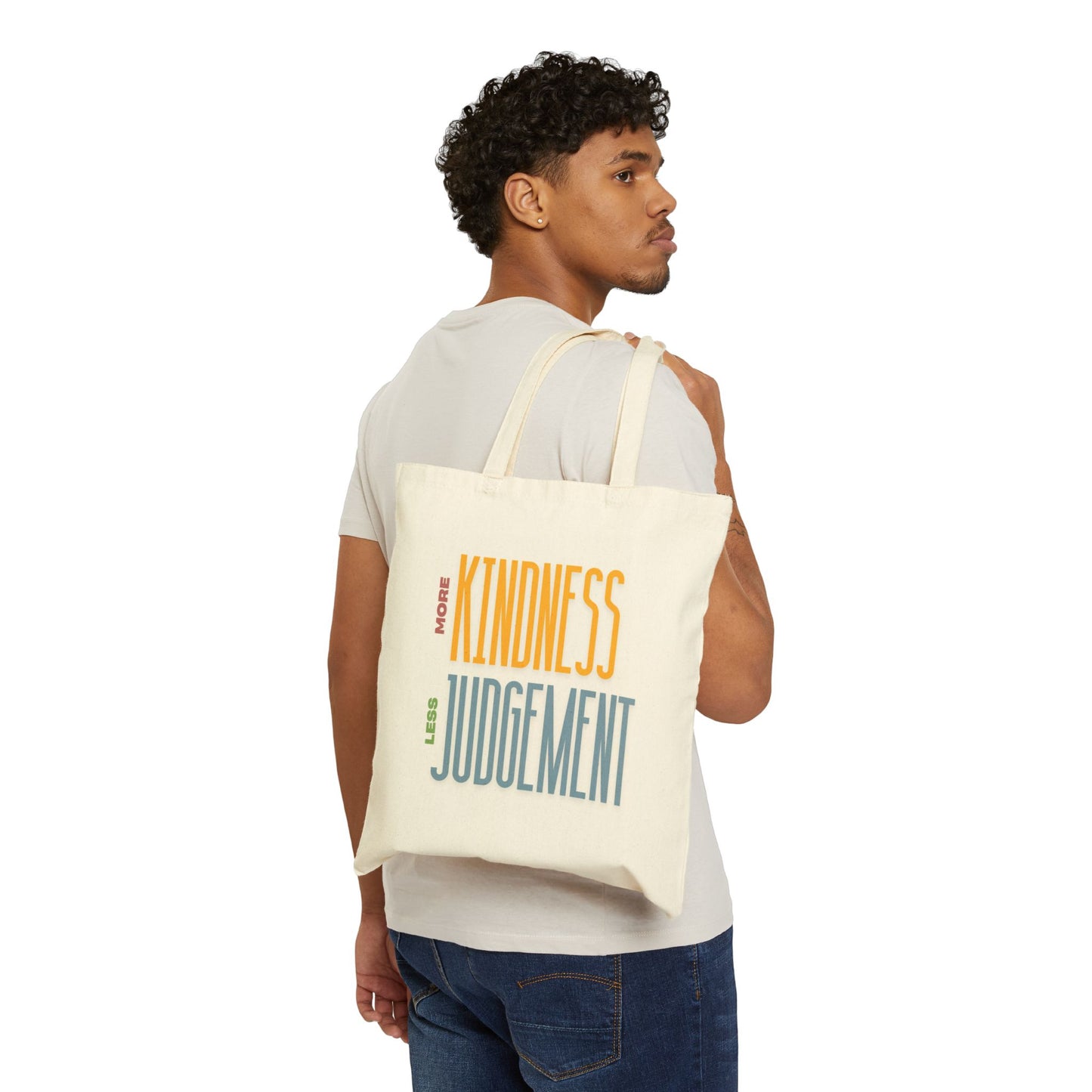 More Kindness Less Judgement Cotton Canvas Tote Bag