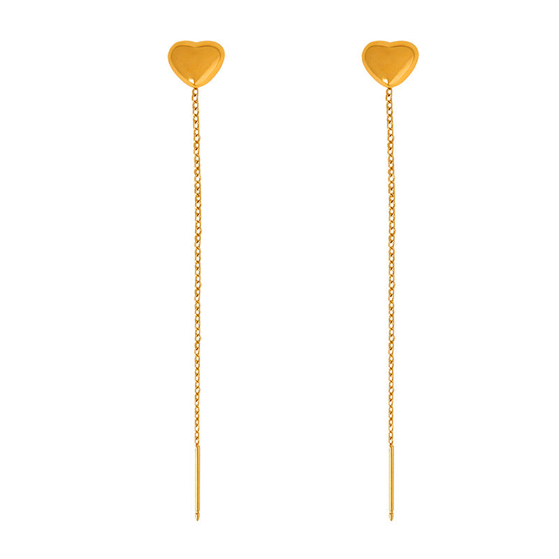 Gold Kindness Heart Threading Earrings