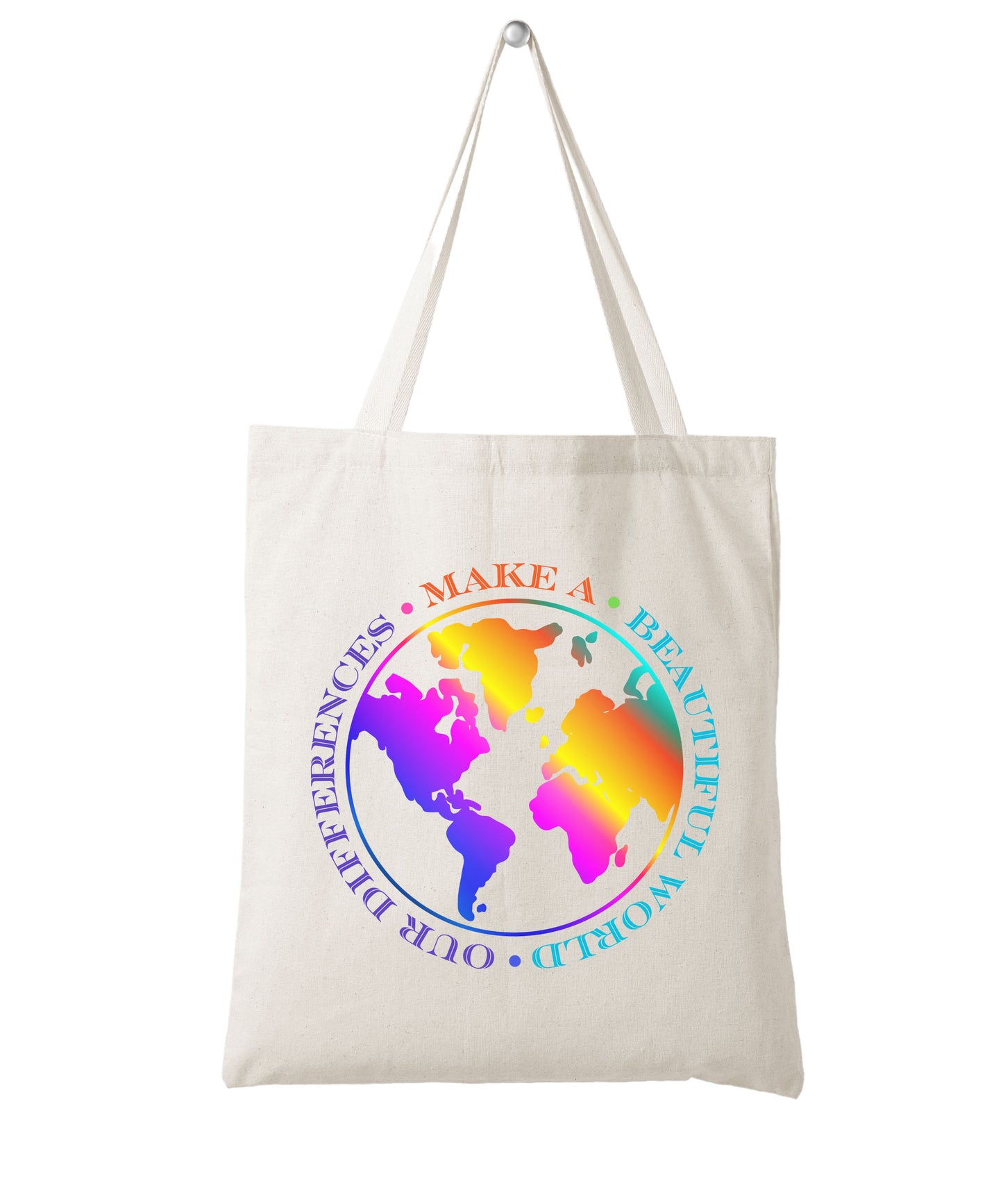 Our Differences Make A Beautfiul World3/Cotton Canvas Tote Bag