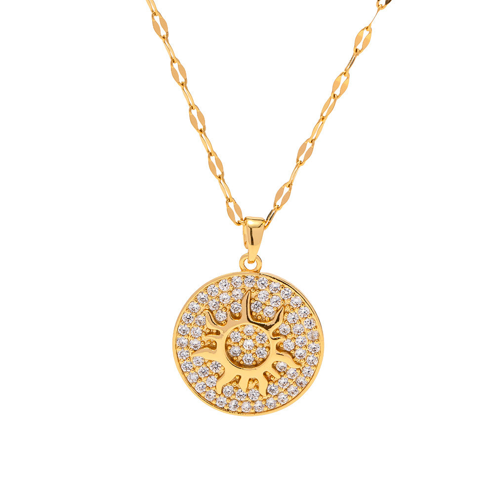 Shine Bright Like The Sun Gold CZ Pendant Necklace