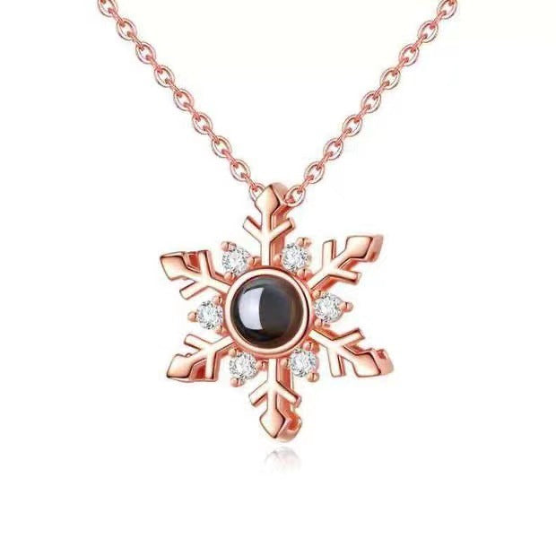 The CZ Snowflake Photo Pendant