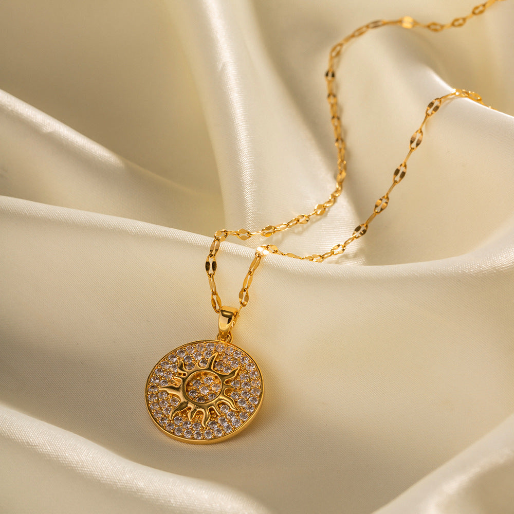 Shine Bright Like The Sun Gold CZ Pendant Necklace