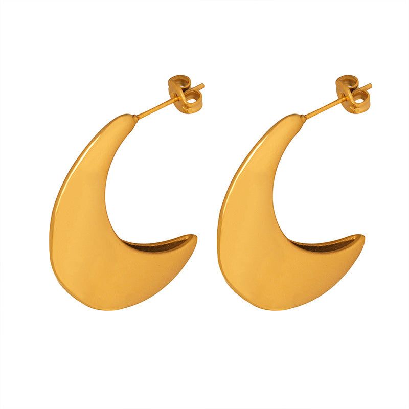 18K Gold-plated Simple Moon Earrings