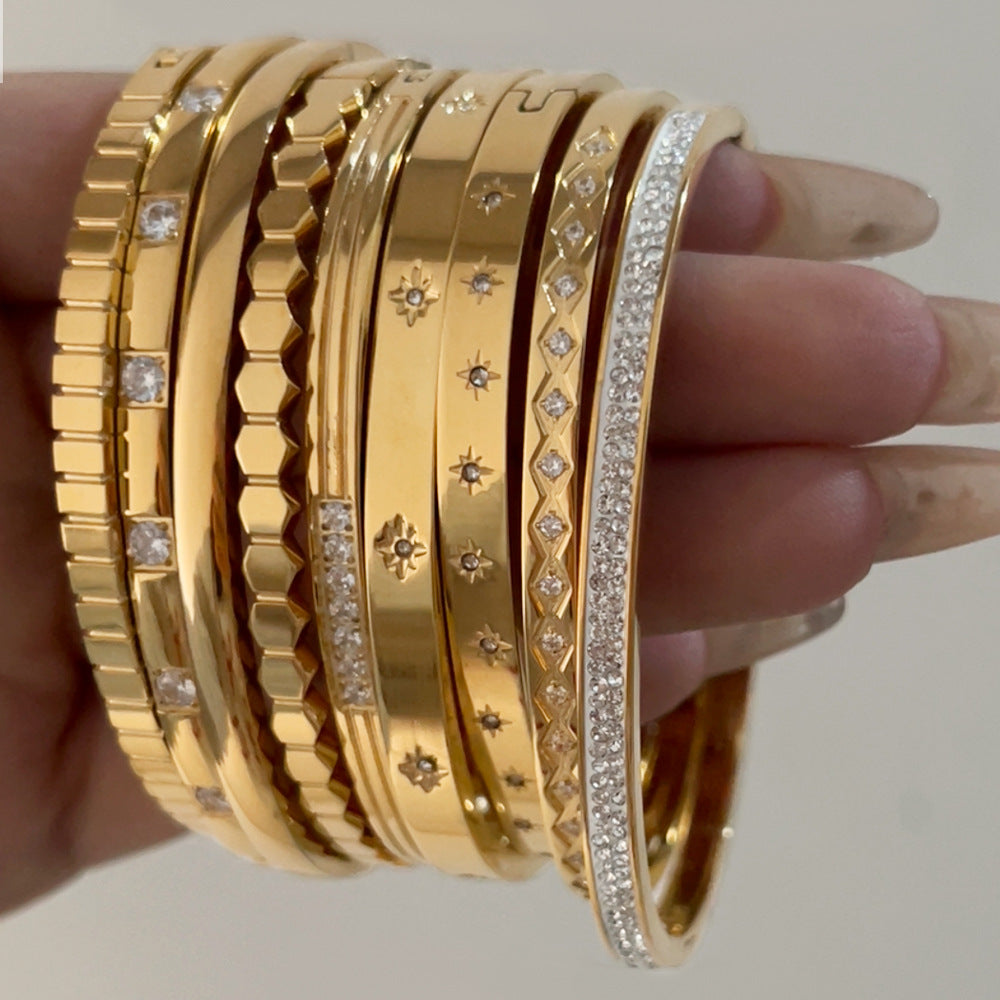 18K Gold-plated Stackable Bangles Each