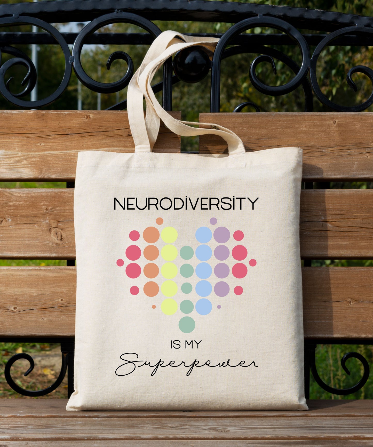 Neurodiversity Is My Superpower Heart Cotton Canvas Tote Bags